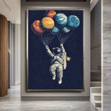 1pc Retro Solar System Planet Space Astronaut Canvas Wall Print Astronomy Poster Moon Wall Decor Printable Art
