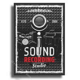 Music Recording Studio Retro Poster Entertainment Illustration Aesthetic Prints Sound Room Home Club Bar Decor Art Wall Painting