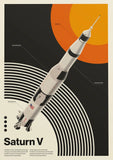 Retro Abstract Space Shuttle Sputnik Minimalist Posters and Prints Canvas Printing Wall Art Picture for Living Room Home Decor