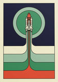 Retro Abstract Space Shuttle Sputnik Minimalist Posters and Prints Canvas Printing Wall Art Picture for Living Room Home Decor