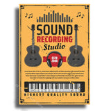 Music Recording Studio Retro Poster Entertainment Illustration Aesthetic Prints Sound Room Home Club Bar Decor Art Wall Painting