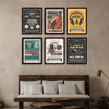 Music Recording Studio Retro Poster Entertainment Illustration Aesthetic Prints Sound Room Home Club Bar Decor Art Wall Painting