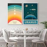 1pc Retro Solar System Planet Space Astronaut Canvas Wall Print Astronomy Poster Moon Wall Decor Printable Art