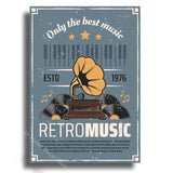 Music Recording Studio Retro Poster Entertainment Illustration Aesthetic Prints Sound Room Home Club Bar Decor Art Wall Painting