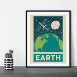 1pc Retro Solar System Planet Space Astronaut Canvas Wall Print Astronomy Poster Moon Wall Decor Printable Art
