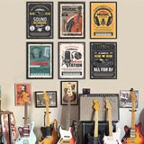 Music Recording Studio Retro Poster Entertainment Illustration Aesthetic Prints Sound Room Home Club Bar Decor Art Wall Painting