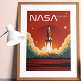 1pc Retro Solar System Planet Space Astronaut Canvas Wall Print Astronomy Poster Moon Wall Decor Printable Art