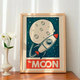 1pc Retro Solar System Planet Space Astronaut Canvas Wall Print Astronomy Poster Moon Wall Decor Printable Art