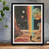 1pc Retro Solar System Planet Space Astronaut Canvas Wall Print Astronomy Poster Moon Wall Decor Printable Art