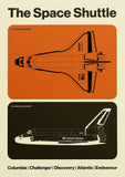 Retro Abstract Space Shuttle Sputnik Minimalist Posters and Prints Canvas Printing Wall Art Picture for Living Room Home Decor