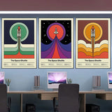 Retro Abstract Space Shuttle Sputnik Minimalist Posters and Prints Canvas Printing Wall Art Picture for Living Room Home Decor