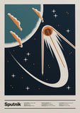 Retro Abstract Space Shuttle Sputnik Minimalist Posters and Prints Canvas Printing Wall Art Picture for Living Room Home Decor