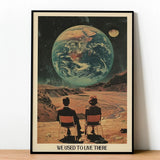 1pc Retro Solar System Planet Space Astronaut Canvas Wall Print Astronomy Poster Moon Wall Decor Printable Art