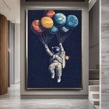 1pc Retro Solar System Planet Space Astronaut Canvas Wall Print Astronomy Poster Moon Wall Decor Printable Art