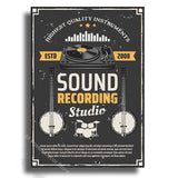 Music Recording Studio Retro Poster Entertainment Illustration Aesthetic Prints Sound Room Home Club Bar Decor Art Wall Painting