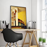 Minimalist Fallingwater House Bauhaus Classic Architecture Abstract Poster Canvas Painting Wall Art Pictures Living Home Decor