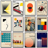 Bauhaus Exhibition Poster Art Inspiration Print Canvas Painting Retro Abstract Wall Art Picture for Living Room Home Decoration