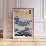 Mount Fuji Sunrise Wave Landscape Wall Art Poster, Japanese Wave Canvas Prints for Modern Living Room and Bedroom Decortions
