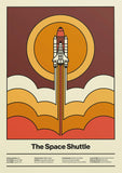 Retro Abstract Space Shuttle Sputnik Minimalist Posters and Prints Canvas Printing Wall Art Picture for Living Room Home Decor