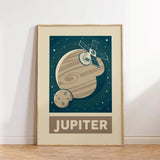 1pc Retro Solar System Planet Space Astronaut Canvas Wall Print Astronomy Poster Moon Wall Decor Printable Art
