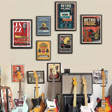 Music Recording Studio Retro Poster Entertainment Illustration Aesthetic Prints Sound Room Home Club Bar Decor Art Wall Painting