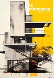 Minimalist Fallingwater House Bauhaus Classic Architecture Abstract Poster Canvas Painting Wall Art Pictures Living Home Decor