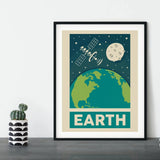 1pc Retro Solar System Planet Space Astronaut Canvas Wall Print Astronomy Poster Moon Wall Decor Printable Art