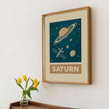 1pc Retro Solar System Planet Space Astronaut Canvas Wall Print Astronomy Poster Moon Wall Decor Printable Art