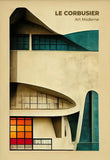 Minimalist Fallingwater House Bauhaus Classic Architecture Abstract Poster Canvas Painting Wall Art Pictures Living Home Decor