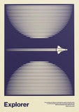 Retro Abstract Space Shuttle Sputnik Minimalist Posters and Prints Canvas Printing Wall Art Picture for Living Room Home Decor